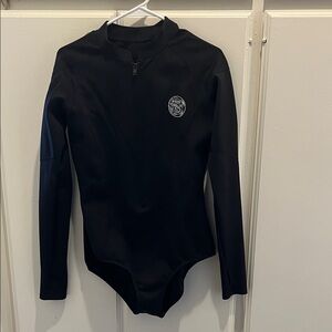 Black Long Sleeve Zip up swimsuit